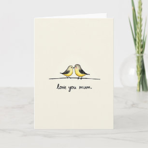 Tarjeta de madres que aman pájaros sonrojados