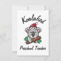 Tarjeta de maestra de preescolar Koalafied
