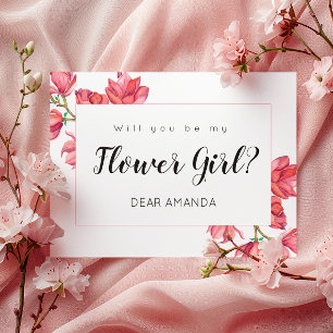 Tarjeta de Magnolia Floral Blanca Rosa