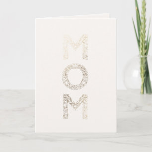 Tarjeta de mamá adornada con flores de imitación d