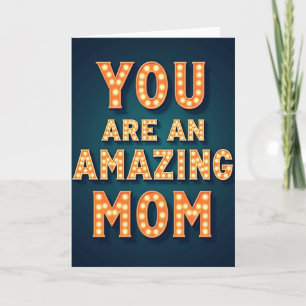 Tarjeta de Mamá Asombrosa Brillante