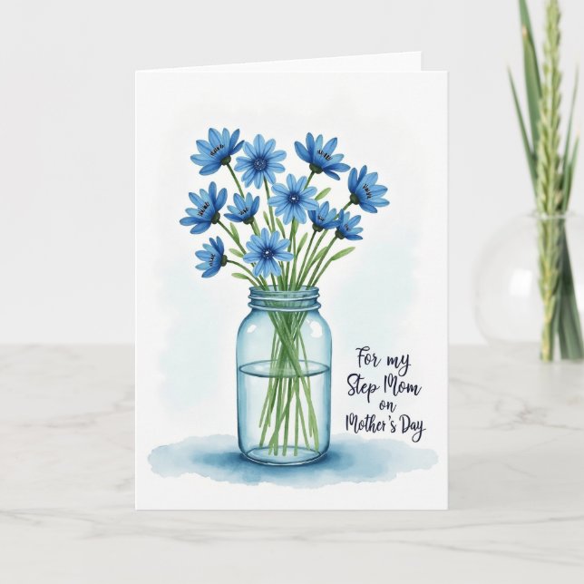 Tarjeta de Mamá con Flor de Acuarela (Anverso)