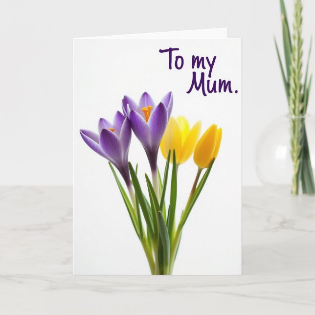 Tarjeta de Mamá con Flor de Violeta (Anverso)
