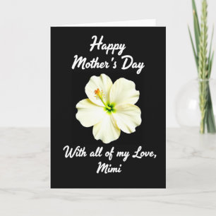 Tarjeta de Mamá con Fondo Negro Floral