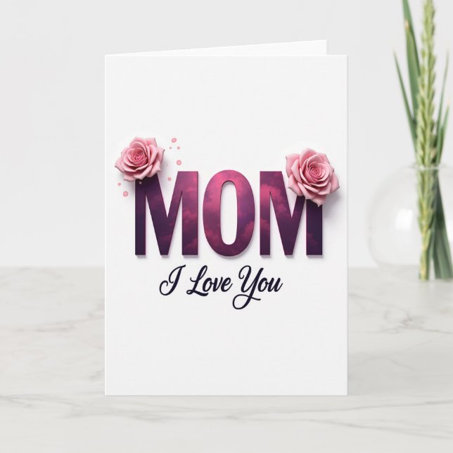 Tarjeta de Mamá con Textura Magenta (Anverso)