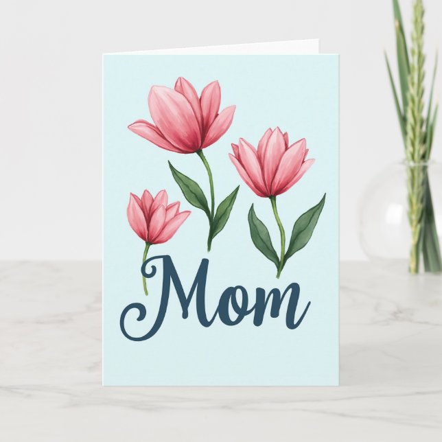 Tarjeta de Mamá con Tono Rosado (Anverso)