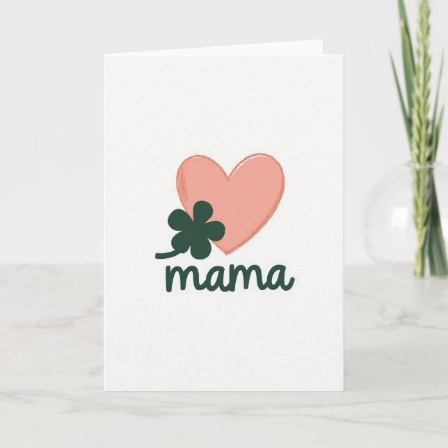 Tarjeta de Mamá Corazón Afortunado (Anverso)