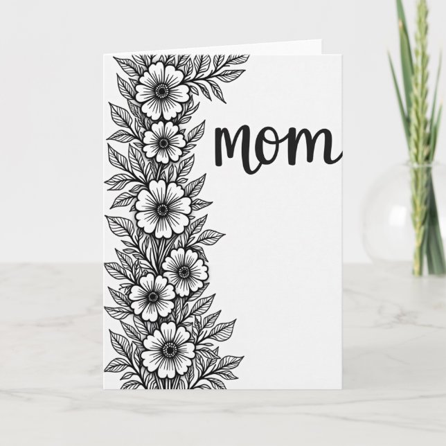 Tarjeta de Mamá de Botánica Elegante (Anverso)