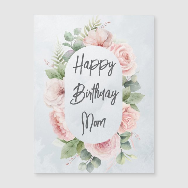 Tarjeta de mamá de cumpleaños personalizada Floral (Anverso)