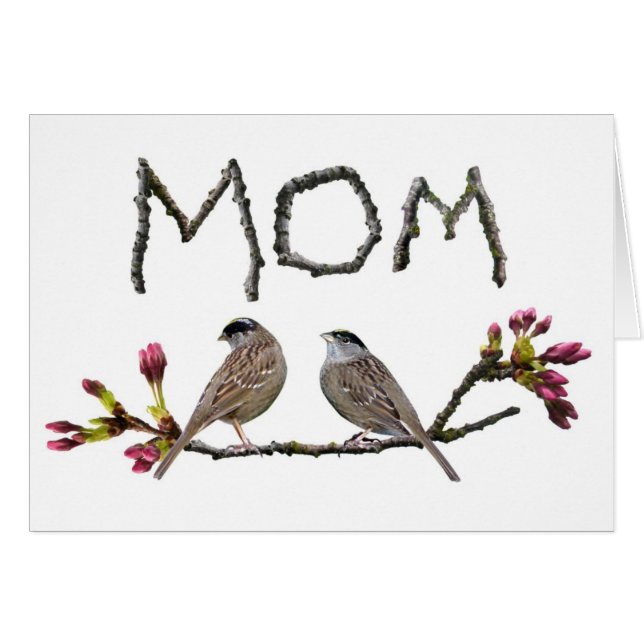 Tarjeta de mamá de Sparrows (Anverso (Horizontal))