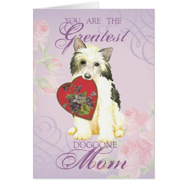 Tarjeta de mamá del corazón de Powderpuff (Frente)