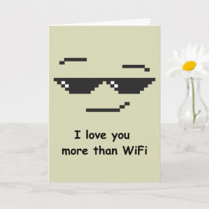 Tarjeta de Mamá Divertida Te Amo Más Que el WiFi