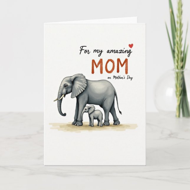 Tarjeta de Mamá Elefante Increíble (Anverso)