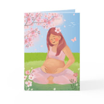 Tarjeta de Mamá Embarazada Pastel Encantador en la