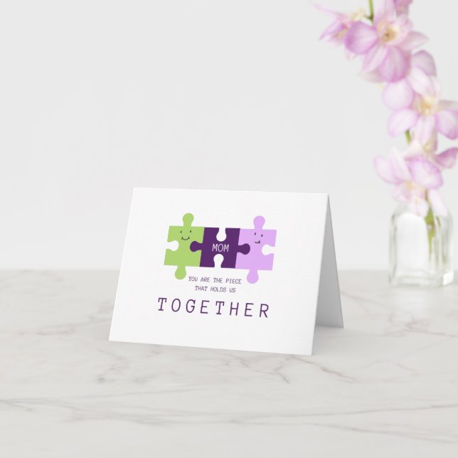 Tarjeta de Mamá Eres La Pieza Que Nos Une (Orquídea)