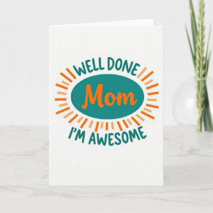 Tarjeta de Mamá Explosión Solar Verde Azulada