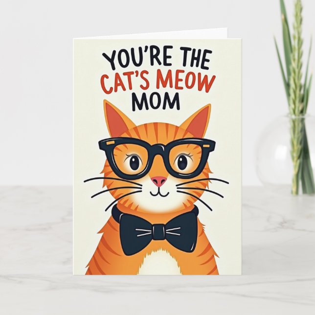 Tarjeta de Mamá Felina Rayada (Anverso)