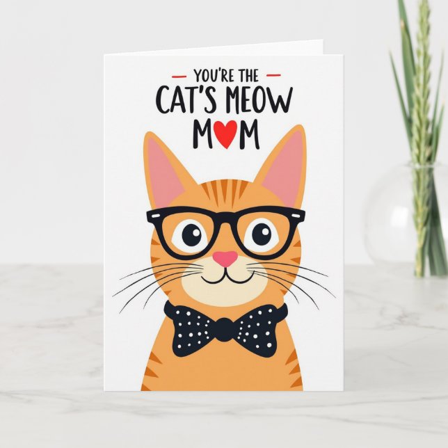 Tarjeta de mamá felina vívida (Anverso)