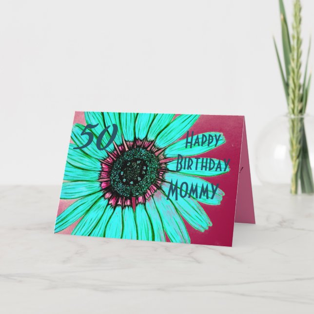 Tarjeta de mamá feliz cumpleaños personalizada (Anverso)