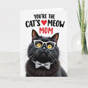 Tarjeta de Mamá Gata con Gafas Brillantes