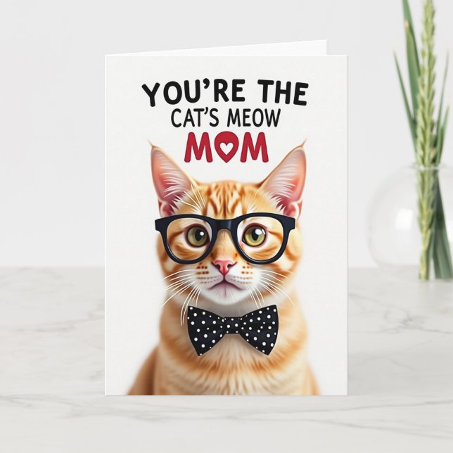 Tarjeta de Mamá Gata Jengibre Rayada (Anverso)