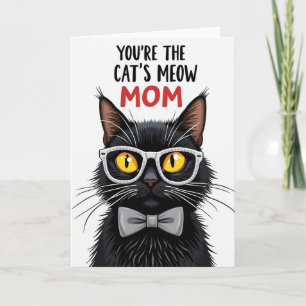 Tarjeta de Mamá Gato Negro Mate