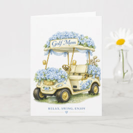 Tarjeta de Mamá Golf Hydrangea Floral Carrito de G