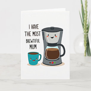 Tarjeta de Mamá Maravillosa Amante del Café