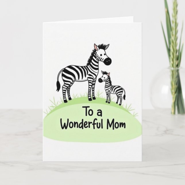 Tarjeta de Mamá Maravillosa Rayada (Anverso)