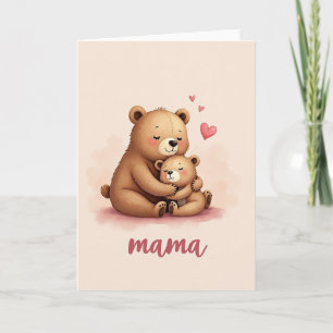 Tarjeta de Mamá Osa con Acuarela