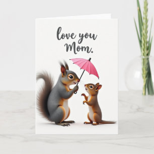 Tarjeta de Mamá Paraguas Fuchsia