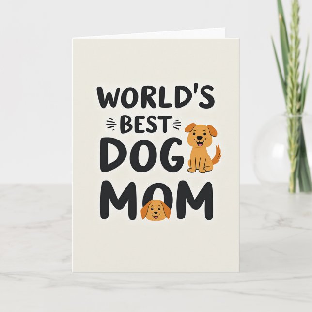 Tarjeta de Mamá Perro Adoradora (Anverso)