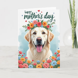 Tarjeta de Mamá Perro Dorado de Hoja Falsa