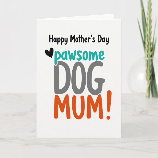 Tarjeta de Mamá Perro Pawsome (Anverso)