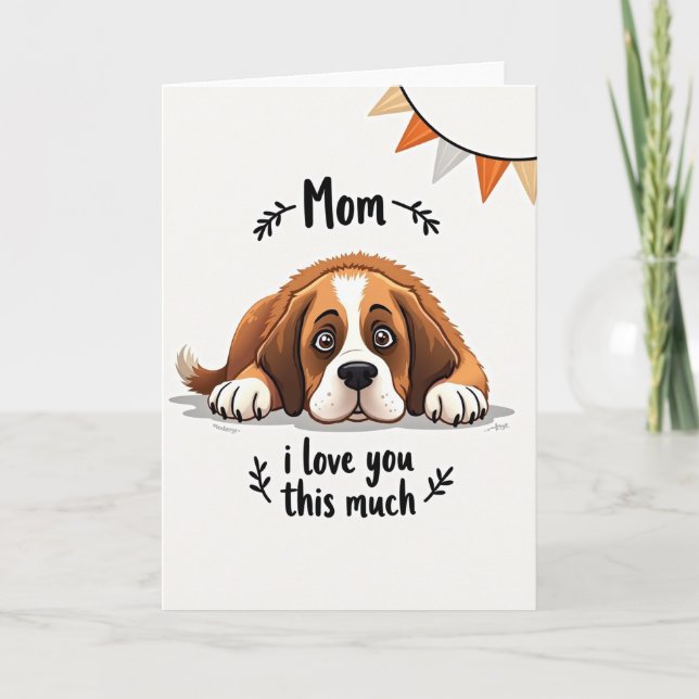 Tarjeta de Mamá Perruna Te Amo (Anverso)