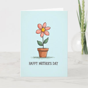 Tarjeta de Mamá Plaid Rosa Flor de Cerezo