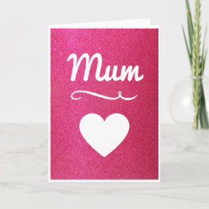 Tarjeta de Mamá Purpurina rosa