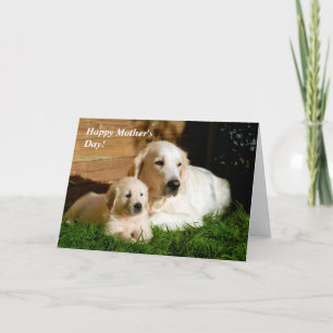 Tarjeta de mamá y cachorro del Día de la Madre de 