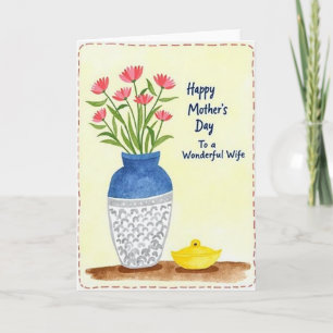 Tarjeta de Mamás con Acuarela Preciosa