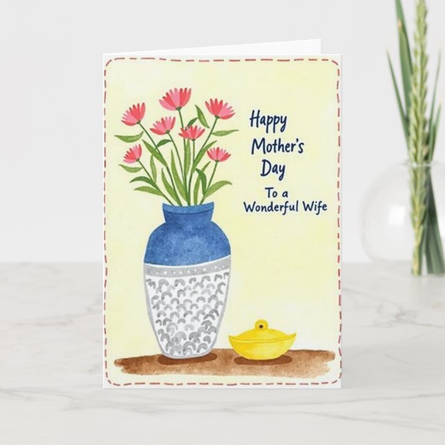 Tarjeta de Mamás con Acuarela Preciosa (Anverso)