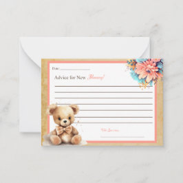 Tarjeta de mami Boho Pink Bear Baby Shower Advance