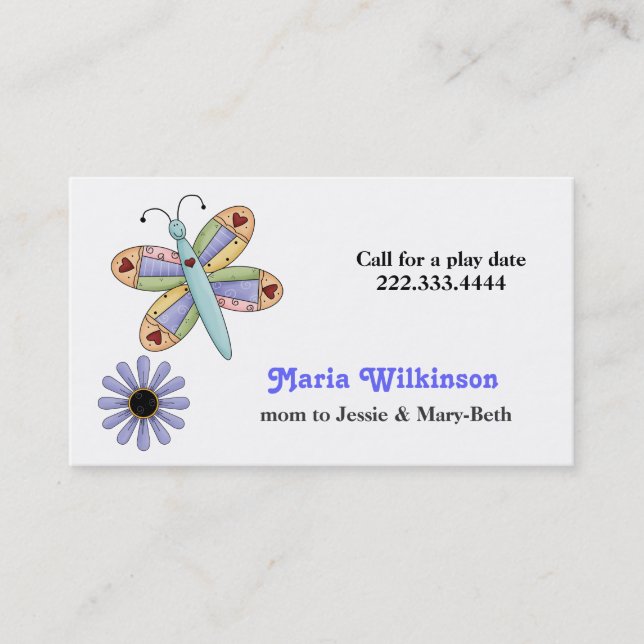 Tarjeta de mami de mariposa de bonito (Anverso)