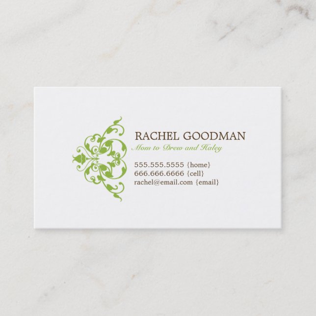 Tarjeta de mami floral moderna / Tarjeta de llamad (Anverso)