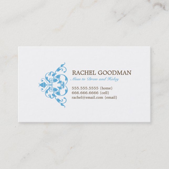 Tarjeta de mami floral moderna / Tarjeta de llamad (Anverso)