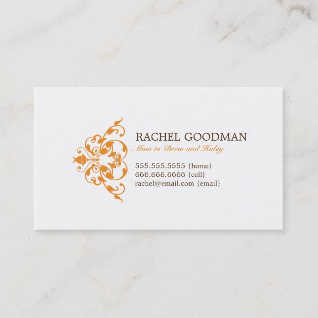 Tarjeta de mami floral moderna / Tarjeta de llamad (Anverso)