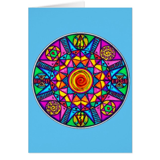 Tarjeta de Mandala de Medicina de la Oración de Cu (Frente)