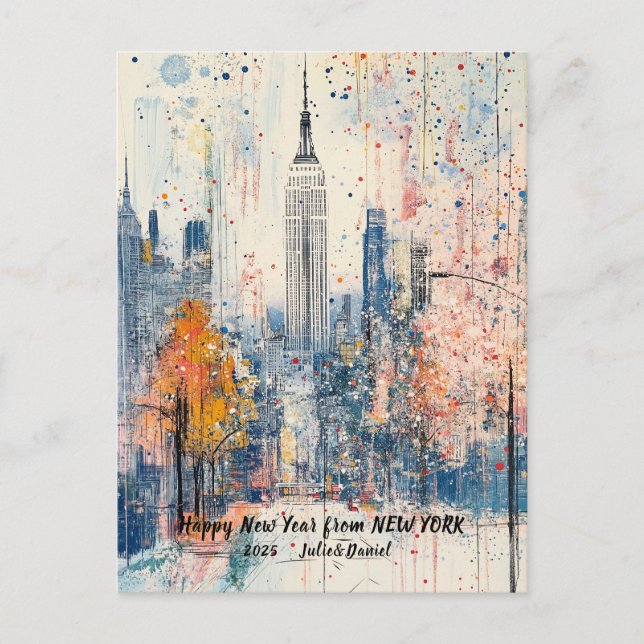 Tarjeta de Manhattan Feliz Año Nuevo 2025 personal (Anverso)