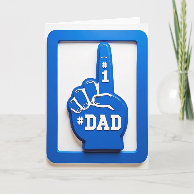 Tarjeta de Mano de Espuma Número Uno Papá (Anverso)