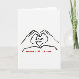 Tarjeta de Manos Corazón Te Amo