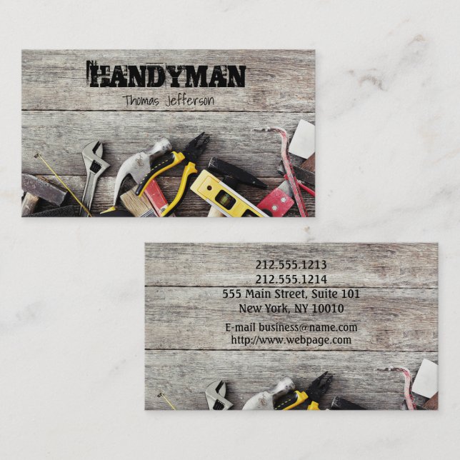 Tarjeta de mantenimiento de Handyman (Anverso / Reverso)